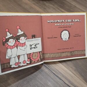 Solomon‎ Grundy Born Oneday Finite Arithmetic Puzzle Hardcover Book 1977 Great